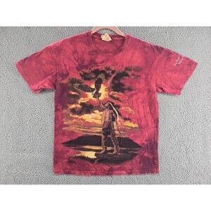 The Mountain Shirt Mens Medium Tie Dye Native American Eagle T-Shirt Vintage Y2K